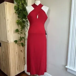 Banana Republic | Dresses | Nwt Banana Republic Xl Tall Volta Halter  Sweater Dress Red Bodycon Pencil Event | Poshmark